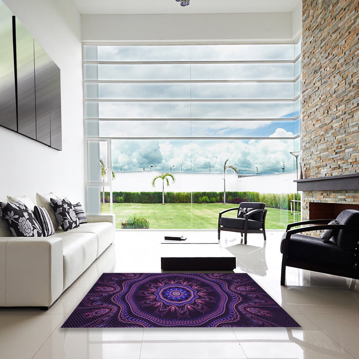 Machine Washable Transitional Deep Purple Rug in a Kitchen, wshpat1379pur