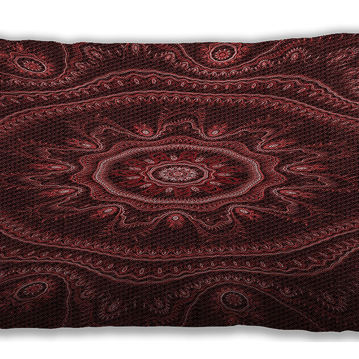 Patterned Rectangular Fire Brick Red Lumbar Throw Pillow, 13 inch by 19 inch, lbpat1379rd