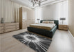 Patterned Gunmetal Gray Rug in a Bedroom, pat138gry