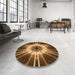 Round Patterned Orange Rug in a Office, pat138org