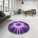 Round Patterned Purple Rug in a Office, pat138pur