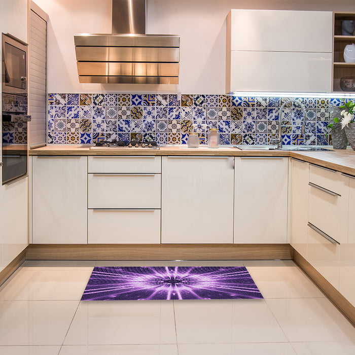 Patterned Purple Rug in a Kitchen, pat138pur