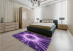 Patterned Purple Rug in a Bedroom, pat138pur