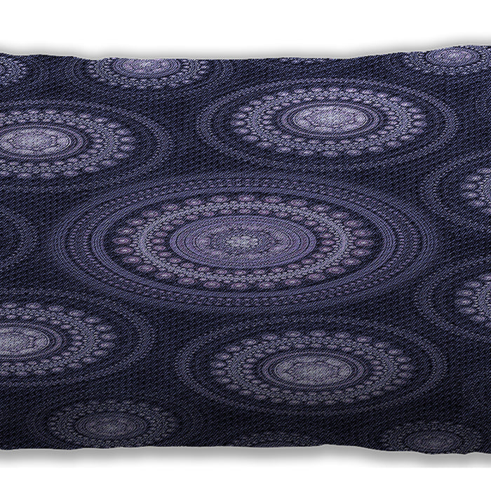Patterned Rectangular Night Blue Lumbar Throw Pillow, 13 inch by 19 inch, lbpat1380blu