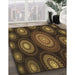 Machine Washable Transitional Black Brown Rug in a Family Room, wshpat1380brn