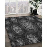 Patterned Midnight Gray Rug, pat1380gry