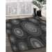 Patterned Midnight Gray Rug in Family Room, pat1380gry