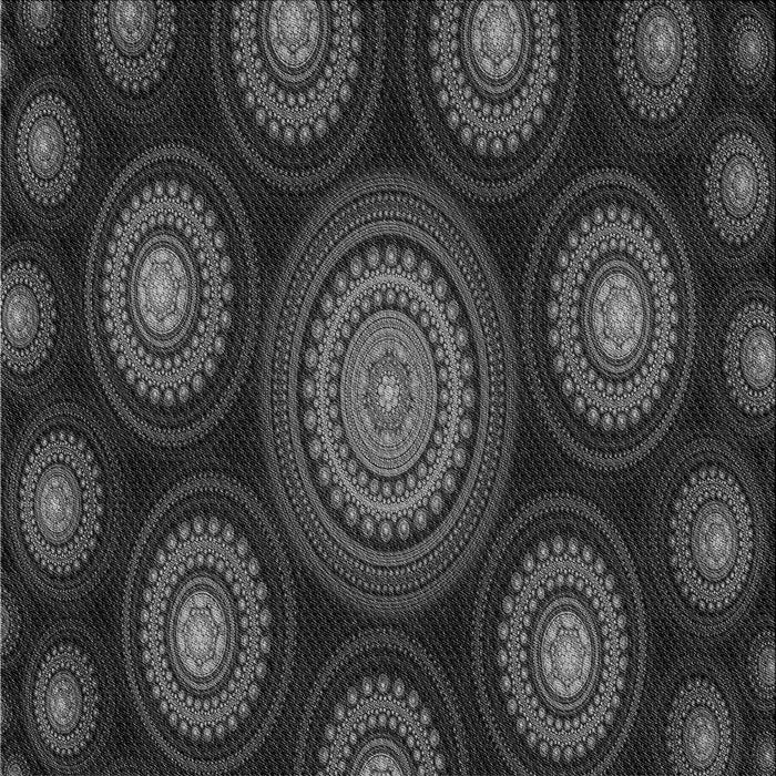 Round Patterned Midnight Gray Rug, pat1380gry