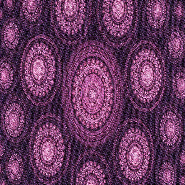 Round Patterned Orchid Purple Rug, pat1380pur