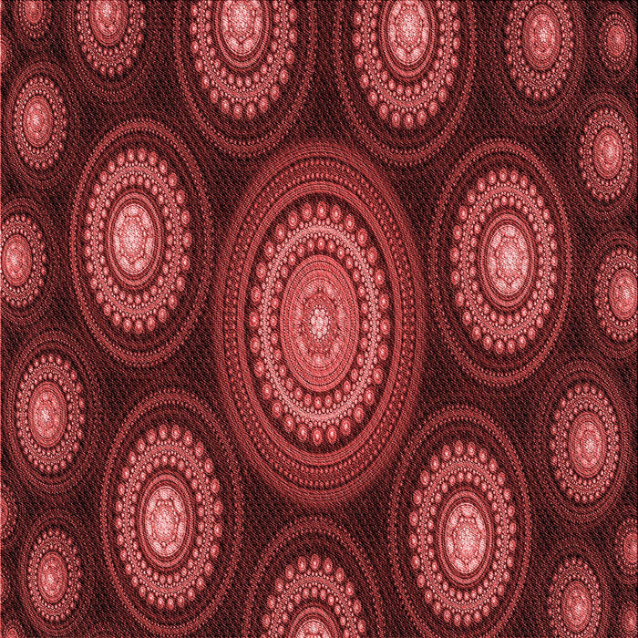 Round Patterned Red Rug, pat1380rd