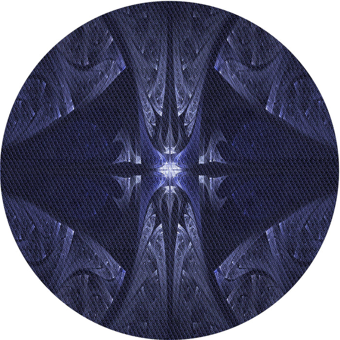 Square Patterned Deep Periwinkle Purple Rug, pat1381blu