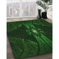 Patterned Green Rug, pat1381grn