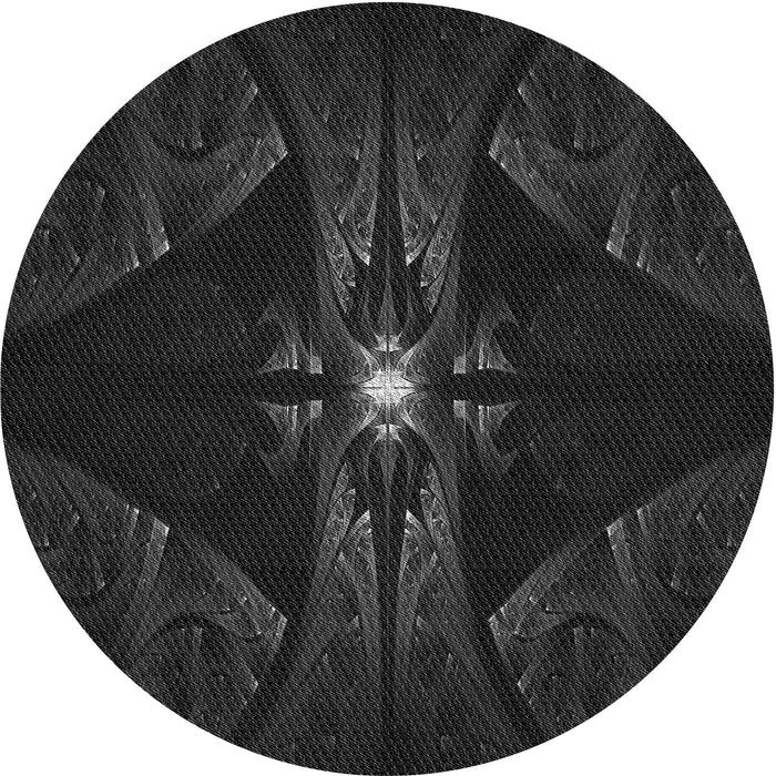 Square Patterned Midnight Gray Rug, pat1381gry