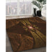 Machine Washable Transitional Saddle Brown Rug in a Family Room, wshpat1381org