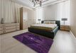 Patterned Deep Purple Rug in a Bedroom, pat1381pur