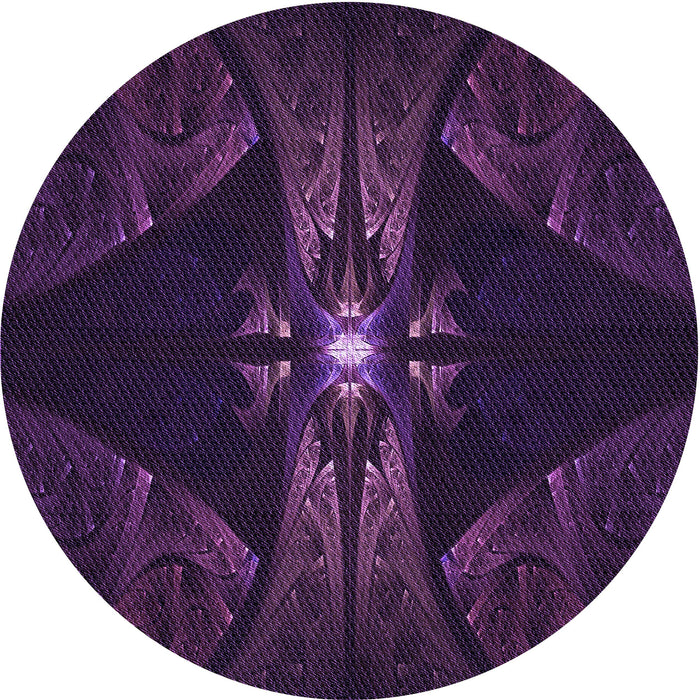 Square Patterned Deep Purple Rug, pat1381pur