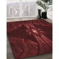 Patterned Fire Brick Red Rug, pat1381rd