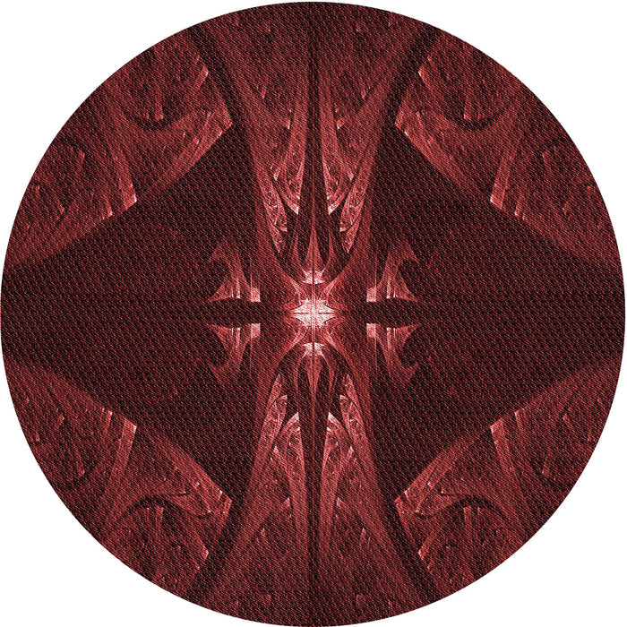 Square Patterned Fire Brick Red Rug, pat1381rd