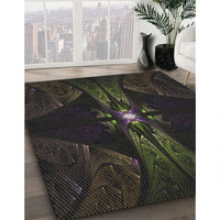 Patterned Black Novelty Rug, pat1381