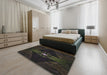 Machine Washable Transitional Black Rug in a Bedroom, wshpat1381