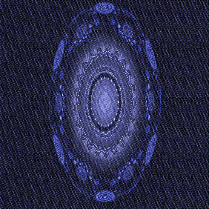 Round Patterned Deep Periwinkle Purple Rug, pat1382blu