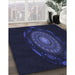 Patterned Deep Periwinkle Purple Rug in Family Room, pat1382blu