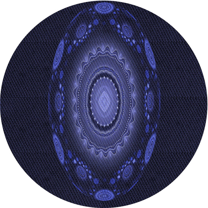 Square Machine Washable Transitional Deep Periwinkle Purple Rug in a Living Room, wshpat1382blu
