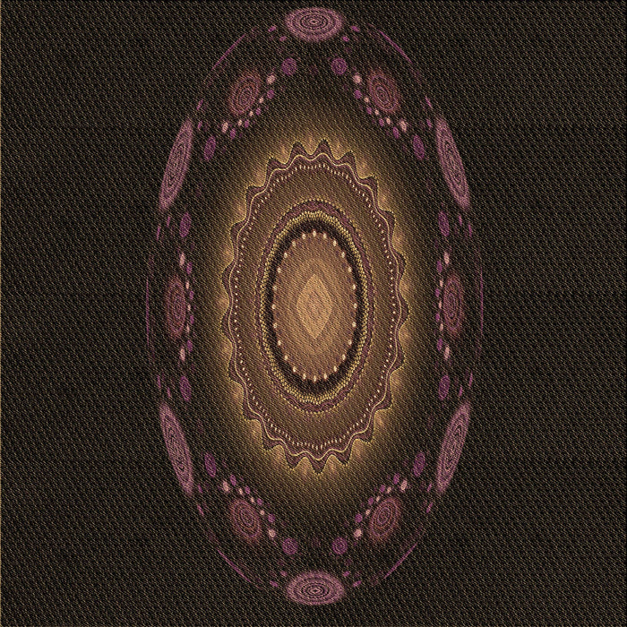 Round Patterned Midnight Gray Rug, pat1382brn