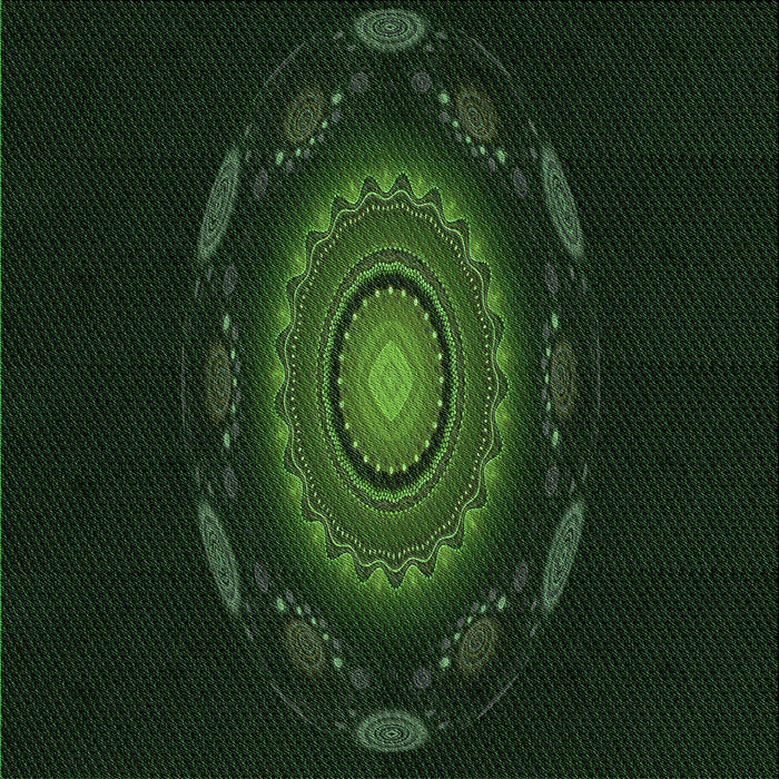 Round Patterned Deep Emerald Green Rug, pat1382grn