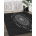 Machine Washable Transitional Black Rug in a Family Room, wshpat1382gry