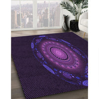 Patterned Deep Purple Rug, pat1382pur