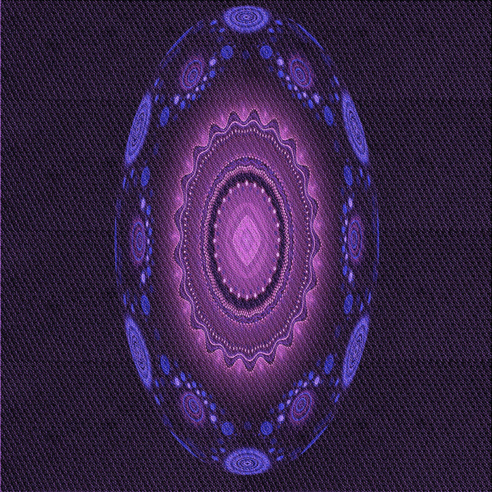 Round Patterned Deep Purple Rug, pat1382pur