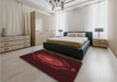 Patterned Saffron Red Rug in a Bedroom, pat1382rd