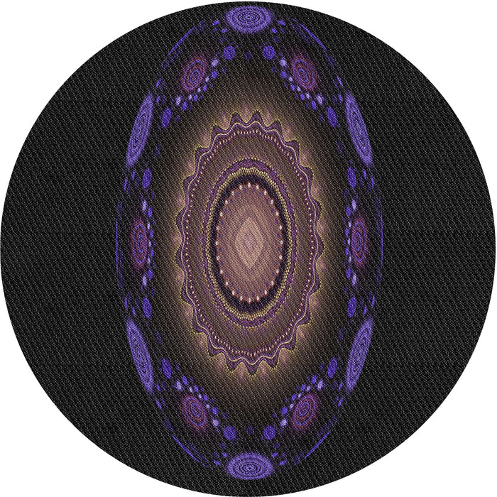 Sideview of Patterned Black Novelty Rug, pat1382
