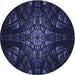 Square Patterned Deep Periwinkle Purple Rug, pat1383blu