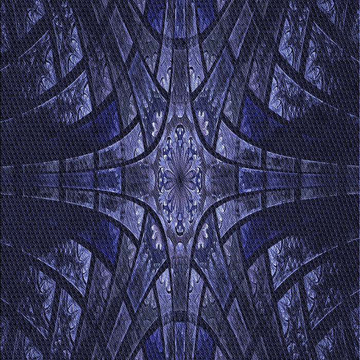 Patterned Deep Periwinkle Purple Rug, pat1383blu
