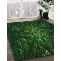 Patterned Green Rug, pat1383grn