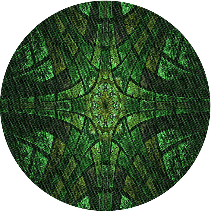 Square Patterned Green Rug, pat1383grn