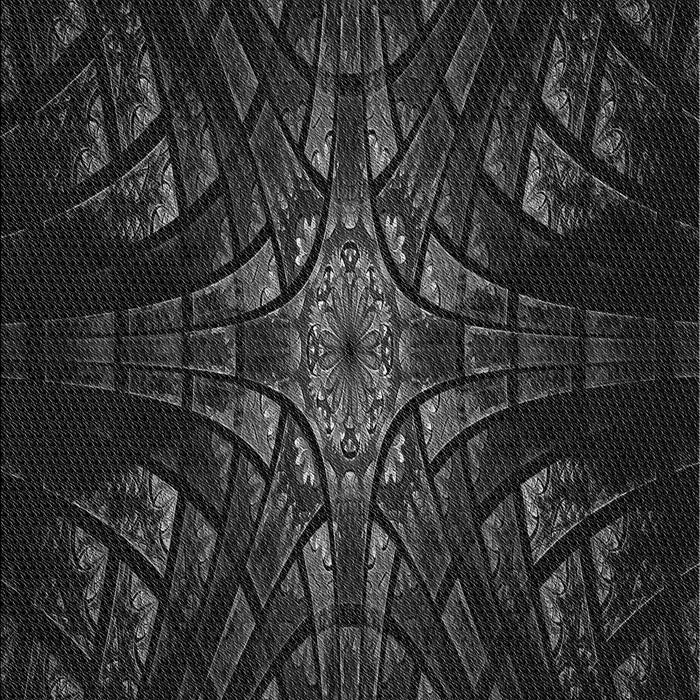 Patterned Black Rug, pat1383gry