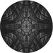 Square Patterned Black Rug, pat1383gry