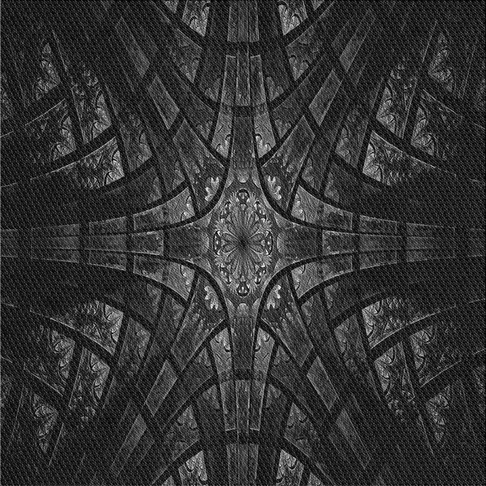 Round Patterned Black Rug, pat1383gry