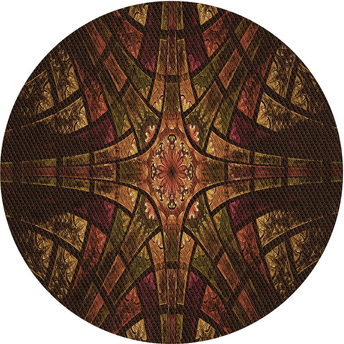 Square Machine Washable Transitional Saddle Brown Rug in a Living Room, wshpat1383org