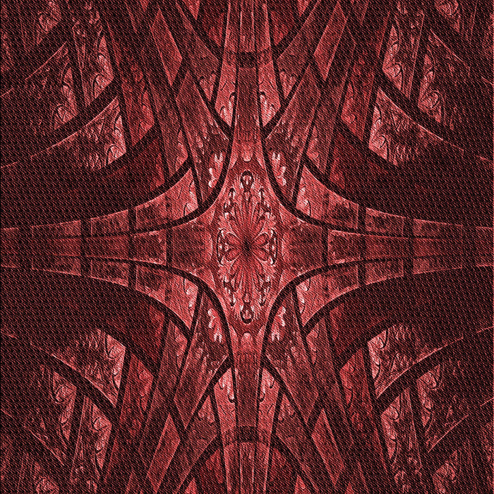 Patterned Fire Brick Red Rug, pat1383rd