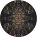 Sideview of Patterned Black Novelty Rug, pat1383