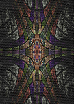 Patterned Black Novelty Rug, pat1383