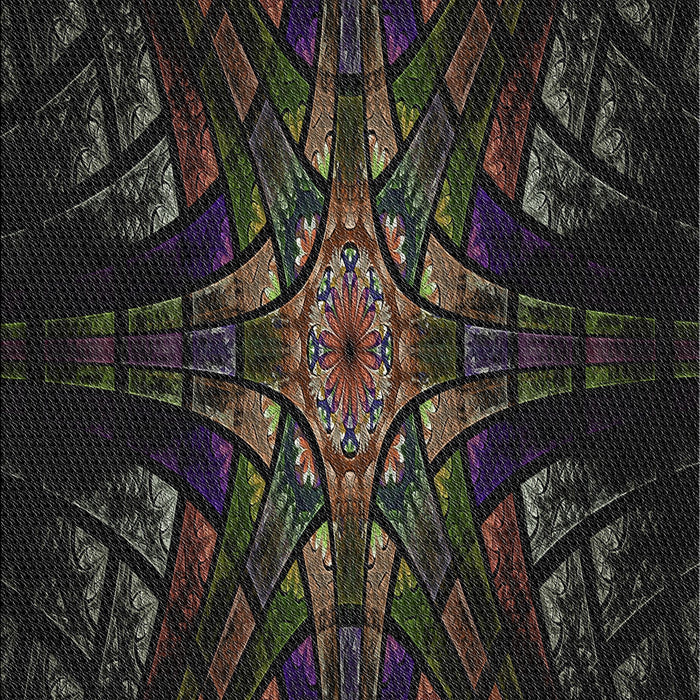 Patterned Black Novelty Rug, pat1383