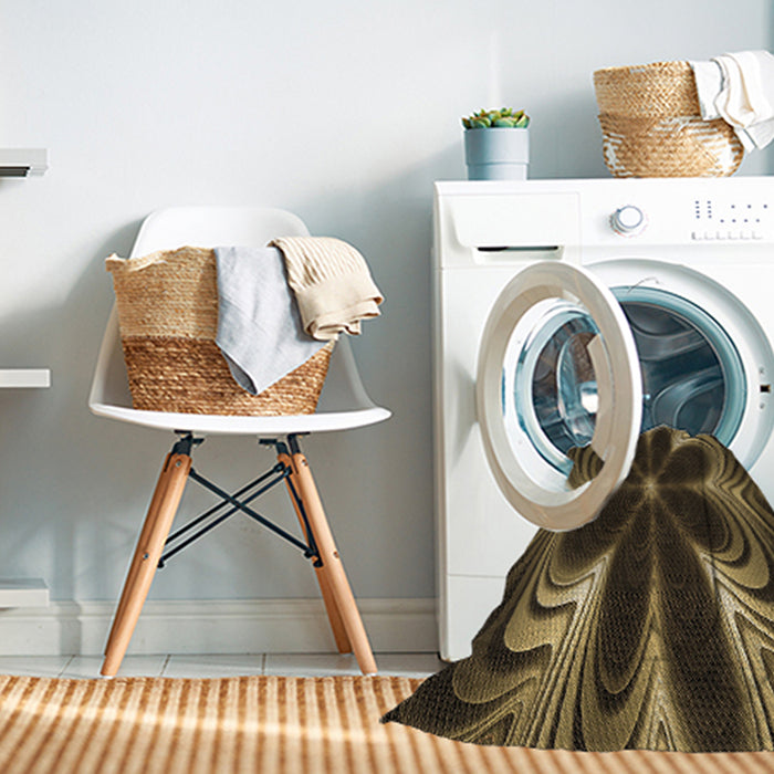 Machine Washable Transitional Light Brown Rug in a Washing Machine, wshpat1384brn