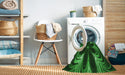 Machine Washable Transitional Deep Emerald Green Rug in a Washing Machine, wshpat1384grn