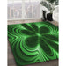 Machine Washable Transitional Deep Emerald Green Rug in a Family Room, wshpat1384grn