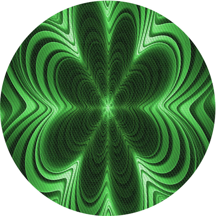 Square Machine Washable Transitional Deep Emerald Green Rug in a Living Room, wshpat1384grn